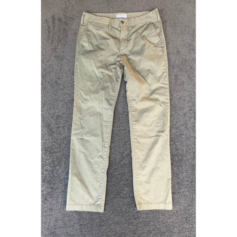 Express Hayden Skinny Fit Chino Pants Mens 30x30 Khaki Olive Green 5-Pocket